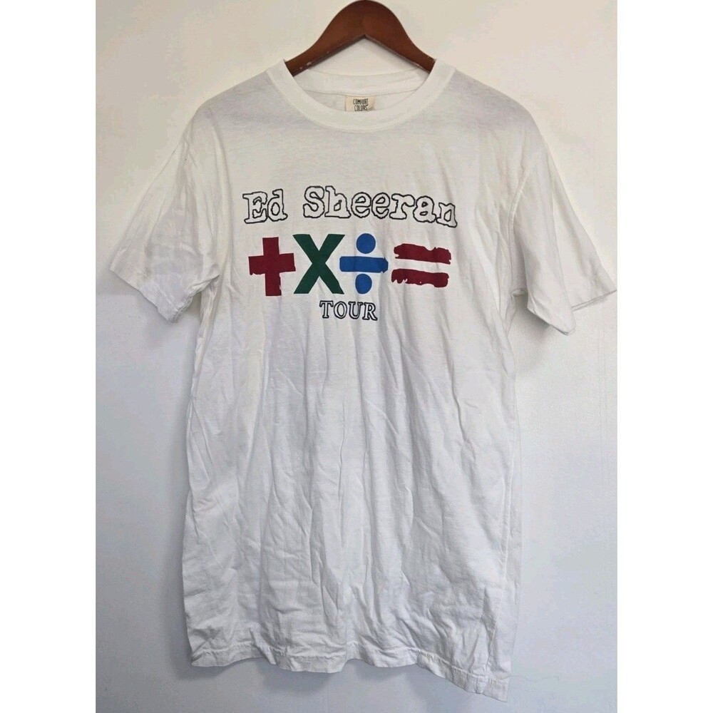 Ed Sheeran T-Shirt White Mathematics America 2023 Tour Music Pop Rock Band